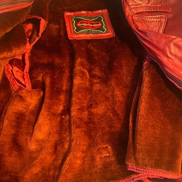 Authentic Grande Pieles red leather peacoat with zip out liner new xs - Picture 7 of 14